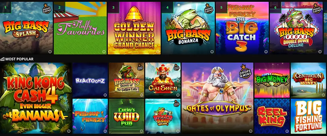 Ivy Casino populare games